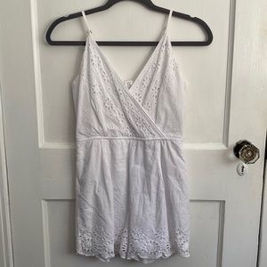White eyelet romper